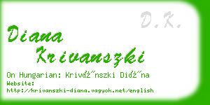 diana krivanszki business card